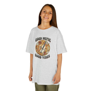 Kids T‑shirt, ?Good Music Good Vibes’ Retro Lightning Bolt Graphic - T-shirts