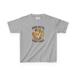 Kids T‑shirt, ?Good Music Good Vibes’ Retro Lightning Bolt Graphic - T-shirts