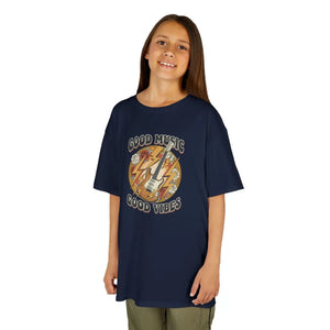 Kids T‑shirt, ?Good Music Good Vibes’ Retro Lightning Bolt Graphic - T-shirts