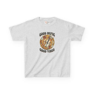 Kids T‑shirt, ?Good Music Good Vibes’ Retro Lightning Bolt Graphic - T-shirts