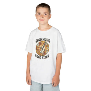 Kids T‑shirt, ?Good Music Good Vibes’ Retro Lightning Bolt Graphic - T-shirts