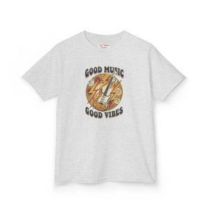 Kids T‑shirt, ?Good Music Good Vibes’ Retro Lightning Bolt Graphic - T-shirts