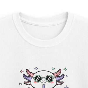 Kids Tee, Cute Pink Axolotl ?Sip Sip Hooray’ Graphic Shirt - T-shirts