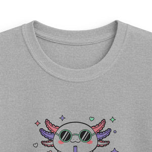Kids Tee, Cute Pink Axolotl ?Sip Sip Hooray’ Graphic Shirt - T-shirts