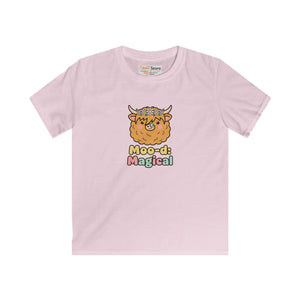 Kids Tee, ?Moo-di Magical’ Cute Highland Cow Graphic for Children - T-shirts