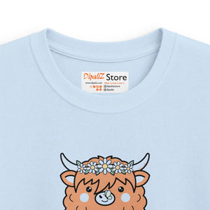 Kids Tee, ?Moo-di Magical’ Cute Highland Cow Graphic for Children - T-shirts