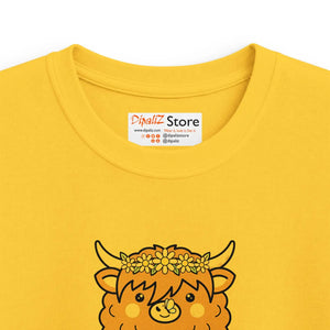 Kids Tee, ?Moo-di Magical’ Cute Highland Cow Graphic for Children - T-shirts