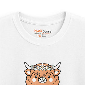 Kids Tee, ?Moo-di Magical’ Cute Highland Cow Graphic for Children - T-shirts