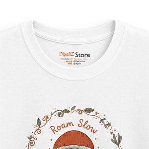 Kids Tee, ?Roam Slow’ Mushroom Woodland Graphic - T-shirts