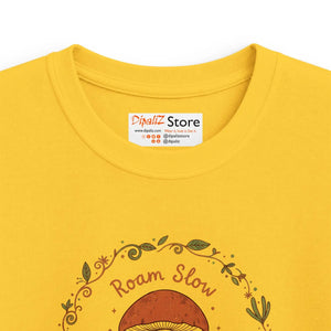 Kids Tee, ?Roam Slow’ Mushroom Woodland Graphic - T-shirts