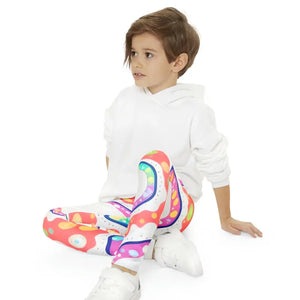 Kids Length Leggings Colorful Circles Active Play Pants Dipaliz - Activewear