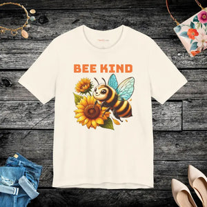 Jersey Short Sleeve Tee - be Kind Sunflower Unisex - Dipaliz - Natural / s - T-shirts