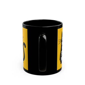 Stress Meowt Black Ceramic Mug - Relaxation Style - Dipaliz - Mugs