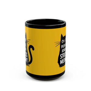 Stress Meowt Black Ceramic Mug - Relaxation Style - Dipaliz - Mugs