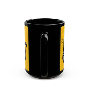 Stress Meowt Black Ceramic Mug - Relaxation Style - Dipaliz - Mugs
