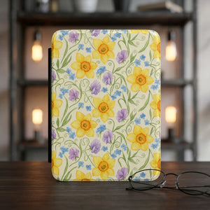 Kindle Case – Spring Daffodil & Wildflower Floral Cover - Tablet Computer Back Covers
