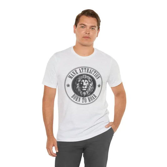 Unleash your Roar with the Soft Cotton Lion Born to Tee! - Ash / s T-shirt