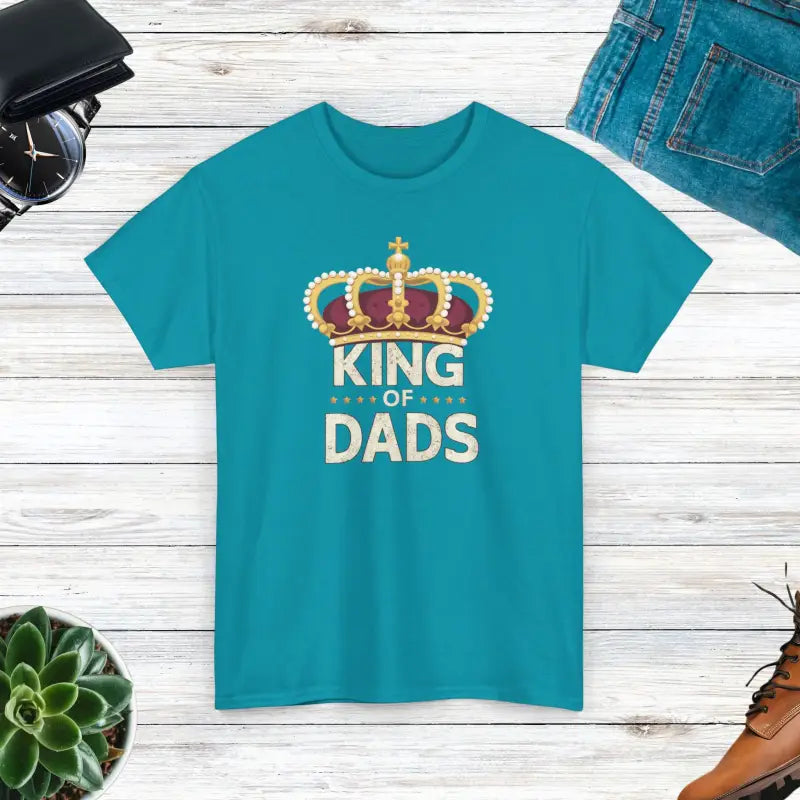 King of Dads Heavy Cotton Tee - Smooth Comfy and Stylish! - Tropical Blue / s T-shirt