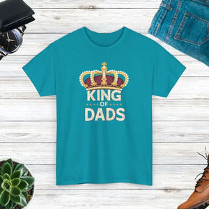 Heavy Cotton Tee - King of Dads Crown Style - Dipaliz - Tropical Blue / s - T-shirts