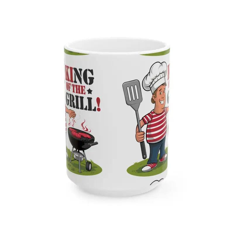 King of the Grill Ceramic Mug: Unisex Style Durability & Fun - 15oz Mug