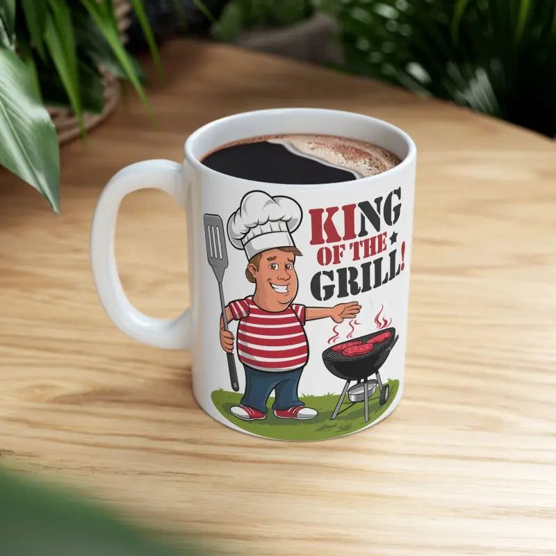 King of the Grill Ceramic Mug: Unisex Style Durability & Fun - Mug