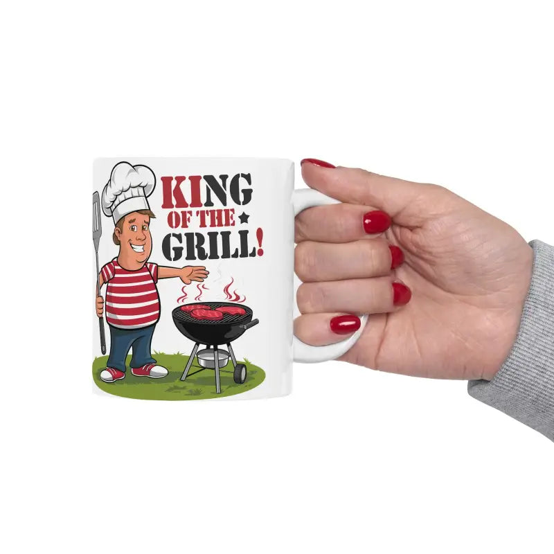 King of the Grill Ceramic Mug: Unisex Style Durability & Fun - Mug