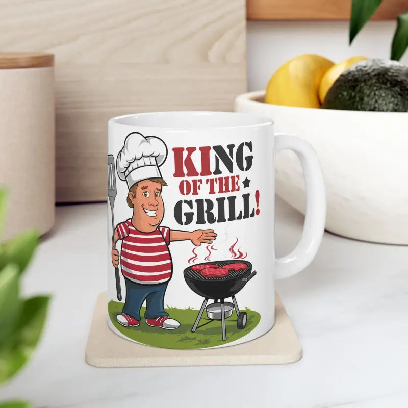 King of the Grill Ceramic Mug: Unisex Style Durability & Fun - Mug