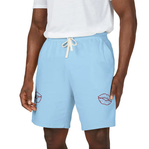 Kiss Accent Fleece Sweat Shorts, Pink Cozy Lounge with Lip Patch