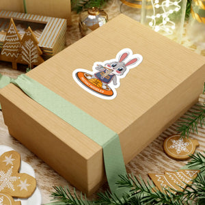 Cute Kiss-cut Stickers - Bunny Eating Instant Noodles - Dipaliz - Decorative