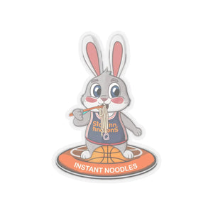 Cute Kiss-cut Stickers - Bunny Eating Instant Noodles - Dipaliz - Decorative