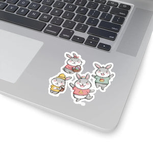 Playful Kiss Cut Stickers - Easter Bunny Vinyl - Dipaliz - Decorative