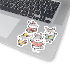 Playful Kiss Cut Stickers - Easter Bunny Vinyl - Dipaliz - Decorative