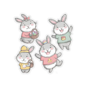 Playful Kiss Cut Stickers - Easter Bunny Vinyl - Dipaliz - Decorative