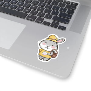 Whimsical Happy Bunny Kiss Cut Stickers - Easter - Dipaliz - Decorative
