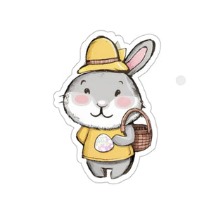 Whimsical Happy Bunny Kiss Cut Stickers - Easter - Dipaliz - Decorative