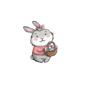 Cute Easter Bunny Sticker - Kiss Cut Vinyl Decal - Dipaliz - Decorative Stickers