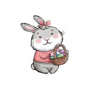 Cute Easter Bunny Sticker - Kiss Cut Vinyl Decal - Dipaliz - Decorative Stickers
