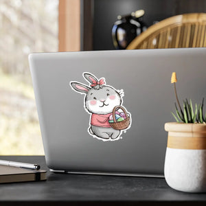 Cute Easter Bunny Sticker - Kiss Cut Vinyl Decal - Dipaliz - Decorative Stickers