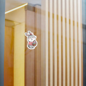 Cute Easter Bunny Sticker - Kiss Cut Vinyl Decal - Dipaliz - Decorative Stickers