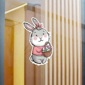 Cute Easter Bunny Sticker - Kiss Cut Vinyl Decal - Dipaliz - Decorative Stickers