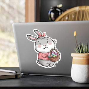 Cute Easter Bunny Sticker - Kiss Cut Vinyl Decal - Dipaliz - Decorative Stickers
