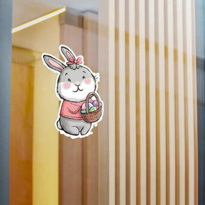 Cute Easter Bunny Sticker - Kiss Cut Vinyl Decal - Dipaliz - Decorative Stickers