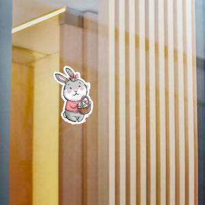 Cute Easter Bunny Sticker - Kiss Cut Vinyl Decal - Dipaliz - Decorative Stickers