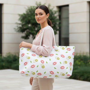Kisses and Flowers Weekender Tote – Polyester - Dipaliz - Luggage & Bags