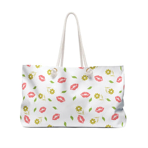 Vibrant Weekender Tote - Kisses and Flowers Polyester - Dipaliz - Bags