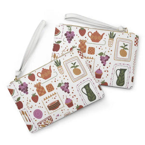 Pattern Clutch Bag - Vegan Leather Tea Party Style - Dipaliz - one Size - Bags