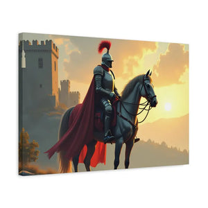 Epic Knight Horseback Canvas Wall Art - Stretched Medieval Fantasy - Dipaliz - 24″ x 16″ (horizontal) / 1.25’’ - Prints