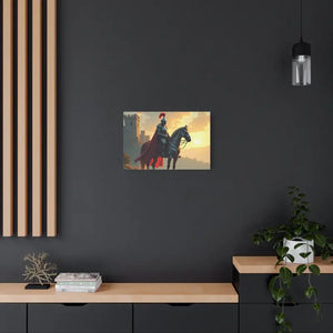 Epic Knight Horseback Canvas Wall Art - Stretched Medieval Fantasy - Dipaliz - Prints