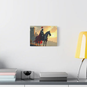 Epic Knight Horseback Canvas Wall Art - Stretched Medieval Fantasy - Dipaliz - Prints