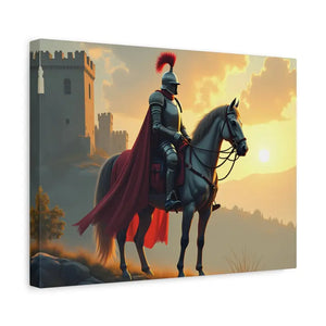 Epic Knight Horseback Canvas Wall Art - Stretched Medieval Fantasy - Dipaliz - Prints